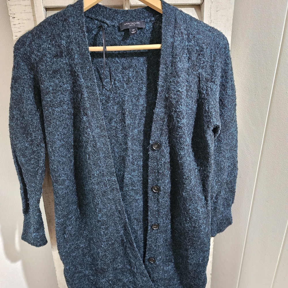 Ann Taylor Teal Cardigan Sweater